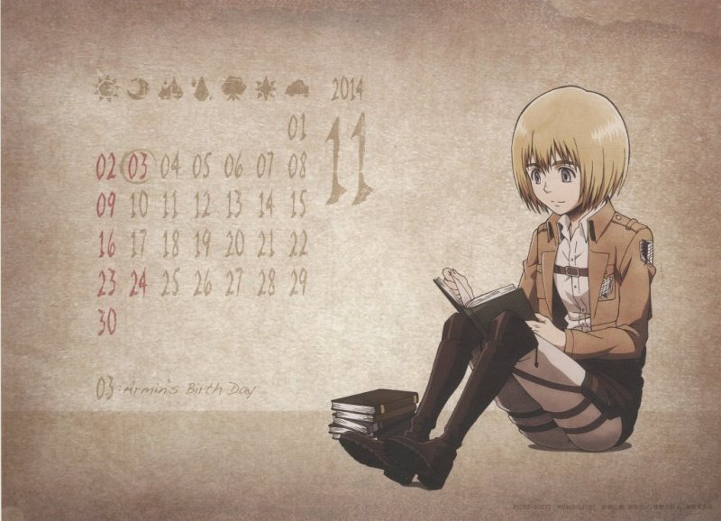 Calendar Shingeki no Kyojin 2014-2015